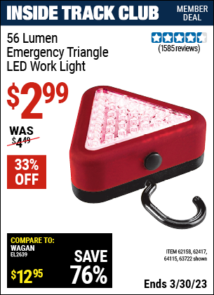 Harbor Freight Tools Coupons, Harbor Freight Coupon, HF Coupons-Emergency 39 Led Triangle Work Light