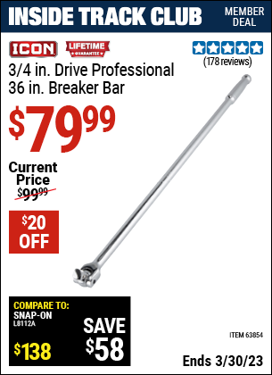 Harbor Freight Tools Coupons, Harbor Freight Coupon, HF Coupons-3/4 in. Drive Professional 36 in. Breaker Bar