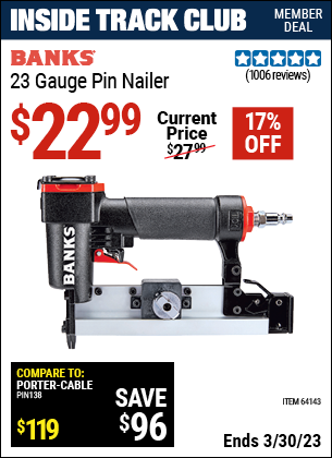 Harbor Freight Tools Coupons, Harbor Freight Coupon, HF Coupons-23 Gauge Pin Nailer