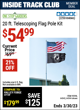 Harbor Freight Tools Coupons, Harbor Freight Coupon, HF Coupons-20 Ft. Telescoping Flag Pole