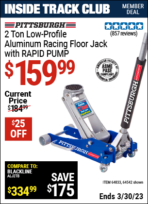 Harbor Freight Tools Coupons, Harbor Freight Coupon, HF Coupons-Rapid Pump 2 Ton Low Profile Aluminum Floor Jack