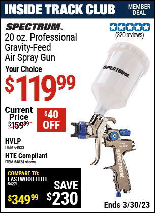 Harbor Freight Tools Coupons, Harbor Freight Coupon, HF Coupons-Spectrum 20 Oz. Professional Gravity Feed Air Spray Guns (hvlp/hte)