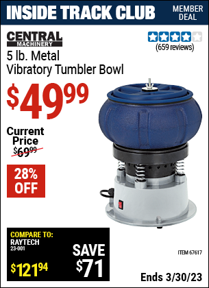 Harbor Freight Tools Coupons, Harbor Freight Coupon, HF Coupons-5 Lb. Capacity Metal Vibratory Tubler Bowl