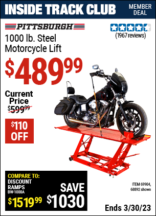 Harbor Freight Tools Coupons, Harbor Freight Coupon, HF Coupons-1000 Lb. Capacity Motorcycle Lift