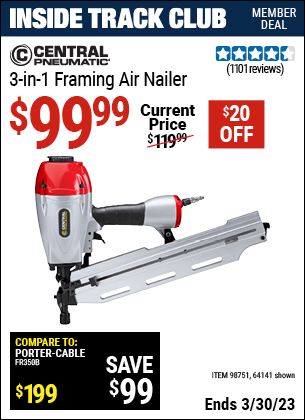 Harbor Freight Tools Coupons, Harbor Freight Coupon, HF Coupons-3-in-1 Framing Nailer