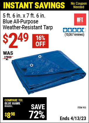 Harbor Freight Tools Coupons, Harbor Freight Coupon, HF Coupons-Free All Purpose Tarp with Purchase through 3/1/20