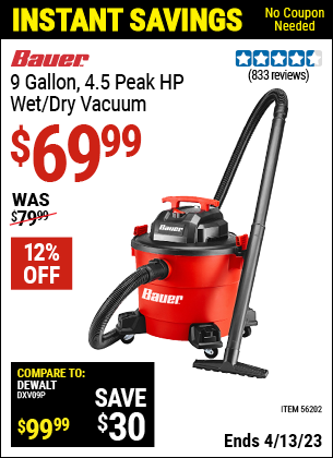 Harbor Freight Tools Coupons, Harbor Freight Coupon, HF Coupons-9 Gallon Wet/dry Vacuum