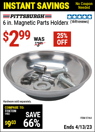 Harbor Freight Tools Coupons, Harbor Freight Coupon, HF Coupons-6 in. Magnetic Parts Holder