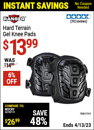 Harbor Freight Tools Coupons, Harbor Freight Coupon, HF Coupons-Hard Terrain Gel Knee Pads