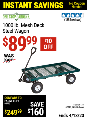 Harbor Freight Tools Coupons, Harbor Freight Coupon, HF Coupons-Steel Mesh Deck Wagon