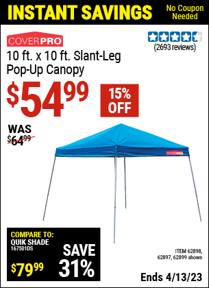 Harbor Freight Tools Coupons, Harbor Freight Coupon, HF Coupons-Coverpro 10 Ft. X 10 Ft. Popup Canopy