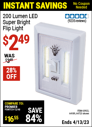 Harbor Freight Tools Coupons, Harbor Freight Coupon, HF Coupons-Led Super Bright Flip Light