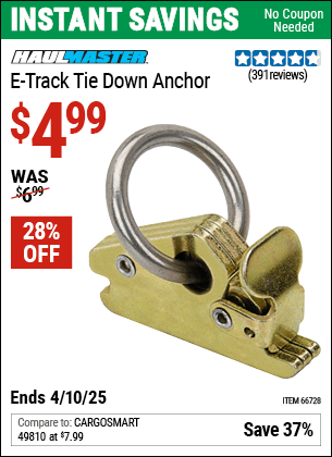 Harbor Freight Coupons, HF Coupons, 20% off - E-track Ring