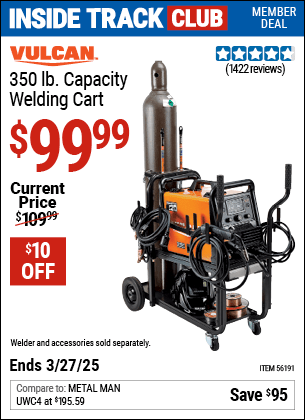 Harbor Freight Coupons, HF Coupons, 20% off - Vulcan 350 Lb. Capacity Welding Cart