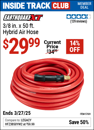 Harbor Freight Coupons, HF Coupons, 20% off - 3/8 in. x 50 ft. Hybrid Air Hose
