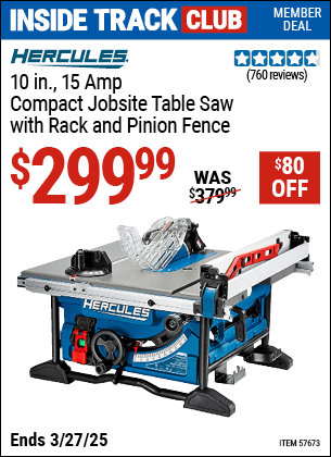 Harbor Freight Coupons, HF Coupons, 20% off - HERCULES 10 in. for $349.99