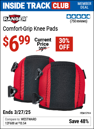 Harbor Freight Coupons, HF Coupons, 20% off - RANGER Comfort Grip Knee Pads for $8