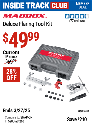 Harbor Freight Coupons, HF Coupons, 20% off - MADDOX Deluxe Brake Flaring Tool Kit for $54.99