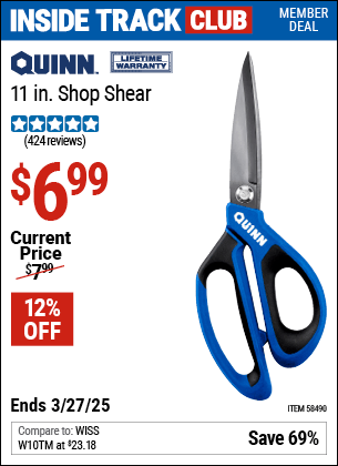 Harbor Freight Coupons, HF Coupons, 20% off - QUINN 11 in. Shop Shear 