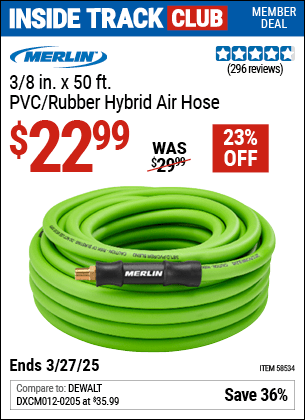 Harbor Freight Coupons, HF Coupons, 20% off - 3/8 in. x 50 ft. PVC/Rubber Hybrid Air Hose
