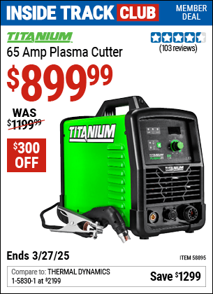Harbor Freight Coupons, HF Coupons, 20% off - TITANIUM 65A Plasma Cutter 