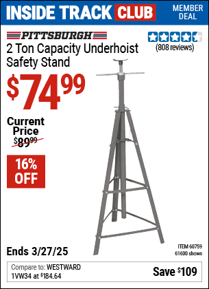 Harbor Freight Coupons, HF Coupons, 20% off - 2 Ton Underhoist Safety Stand