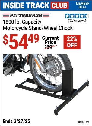 Harbor Freight Coupons, HF Coupons, 20% off - Motorcycle Stand/wheel Chock