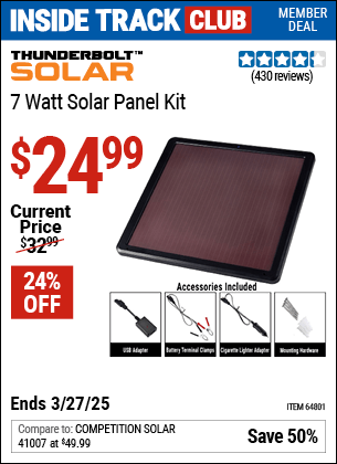 Harbor Freight Coupons, HF Coupons, 20% off - 7 Watt Solar Panel Kit