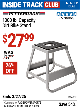 Harbor Freight Coupons, HF Coupons, 20% off - 1000 Lb. Capacity Dirt Bike Stand