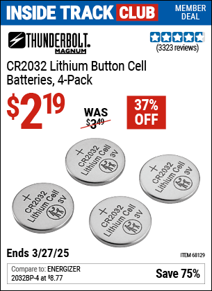 Harbor Freight Coupons, HF Coupons, 20% off - Lithium Button Cell Batteries Pack Of 4