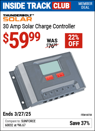 Harbor Freight Coupons, HF Coupons, 20% off - 30 Amp Solar Charge Controller