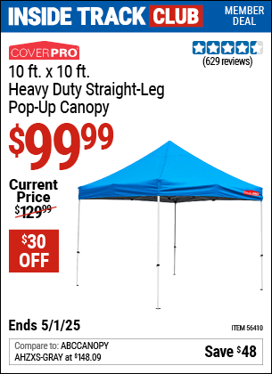 Harbor Freight Coupons, HF Coupons, 20% off - 10ft.x10ft. Heavy Duty Straight Leg Pop-up Canopy