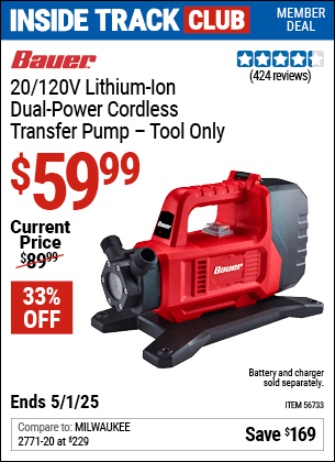 Harbor Freight Coupons, HF Coupons, 20% off - 20v Lithium-Ion Dual Power Transfer Pump