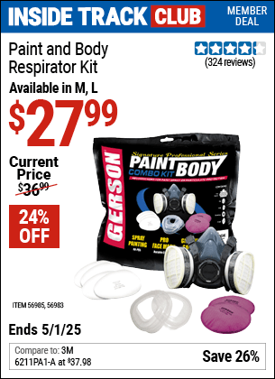 Harbor Freight Coupons, HF Coupons, 20% off - Paint & Body Respirator Kit, Large