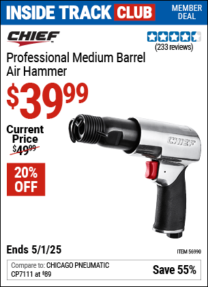 Harbor Freight Coupons, HF Coupons, 20% off - Professional Medium Barrel Air Hammer