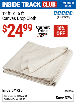 Harbor Freight Coupons, HF Coupons, 20% off - 12 X 15 Canvas Drop Cloth