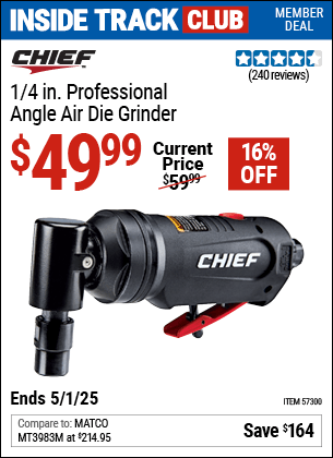 Harbor Freight Coupons, HF Coupons, 20% off - 1/4 in. Professional Composite Air Angle Die Grinder