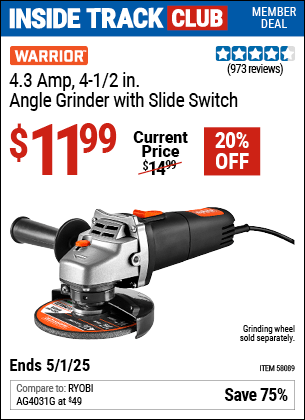 Harbor Freight Coupons, HF Coupons, 20% off - WARRIOR 4.3 Amp 