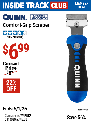 Harbor Freight Coupons, HF Coupons, 20% off - QUINN Comfort Grip Scraper 