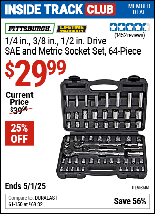 Harbor Freight Coupons, HF Coupons, 20% off - 64 Piece 1/4