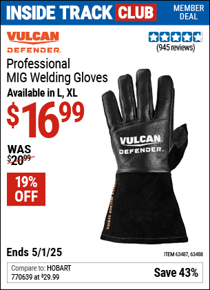 Harbor Freight Coupons, HF Coupons, 20% off - Professional Mig Welding Gloves