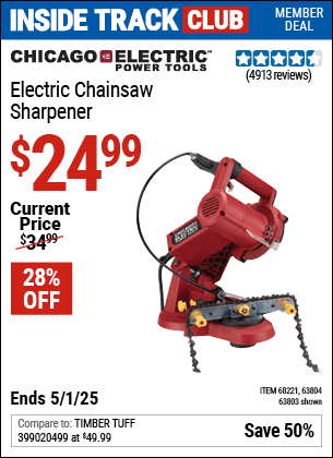 Harbor Freight Coupons, HF Coupons, 20% off - Electric Chain Saw Sharpener