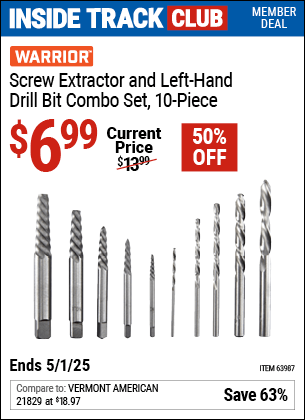 Harbor Freight Coupons, HF Coupons, 20% off - Warrior 12 Piece Screw Extractor Set