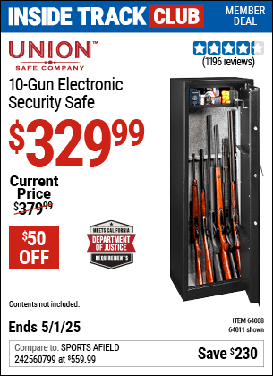 Harbor Freight Coupons, HF Coupons, 20% off - 10 Gun Electronic Security Safe