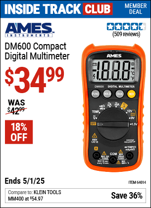 Harbor Freight Coupons, HF Coupons, 20% off - Ames Compact Sized Digital Multimeter