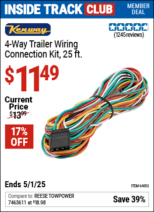 Harbor Freight Coupons, HF Coupons, 20% off - Four-way Trailer Wiring Connection Kit