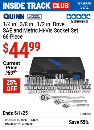 Harbor Freight Coupons, HF Coupons, 20% off - 66 Piece, 1/4