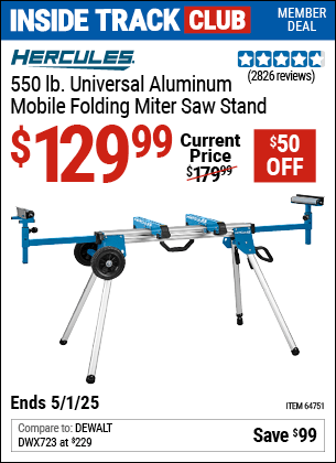Harbor Freight Coupons, HF Coupons, 20% off - Hercules Heavy Duty Mobile Miter Saw Stand