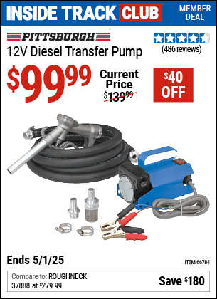 Harbor Freight Coupons, HF Coupons, 20% off - 12v Diesel Transfer Pump