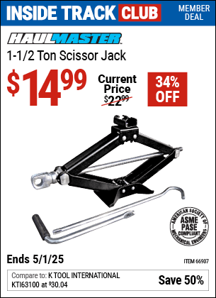Harbor Freight Coupons, HF Coupons, 20% off - 1-1/2 Ton Scissor Jack